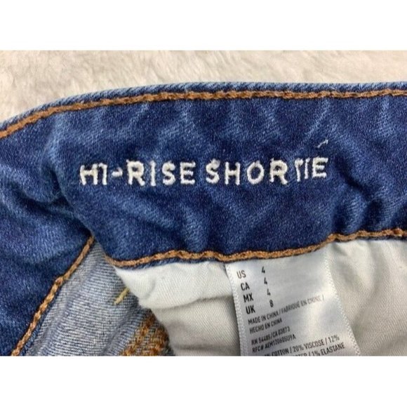 American Eagle Size 4 Super Stretch Womens  Shorts Mid Rise Distressed C… - Picture 3 of 4